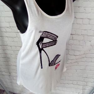 SAM Edelman white tank top.....🥰😜